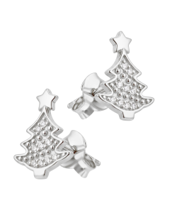 Christmas Tree Silver Stud Earring STS-6960